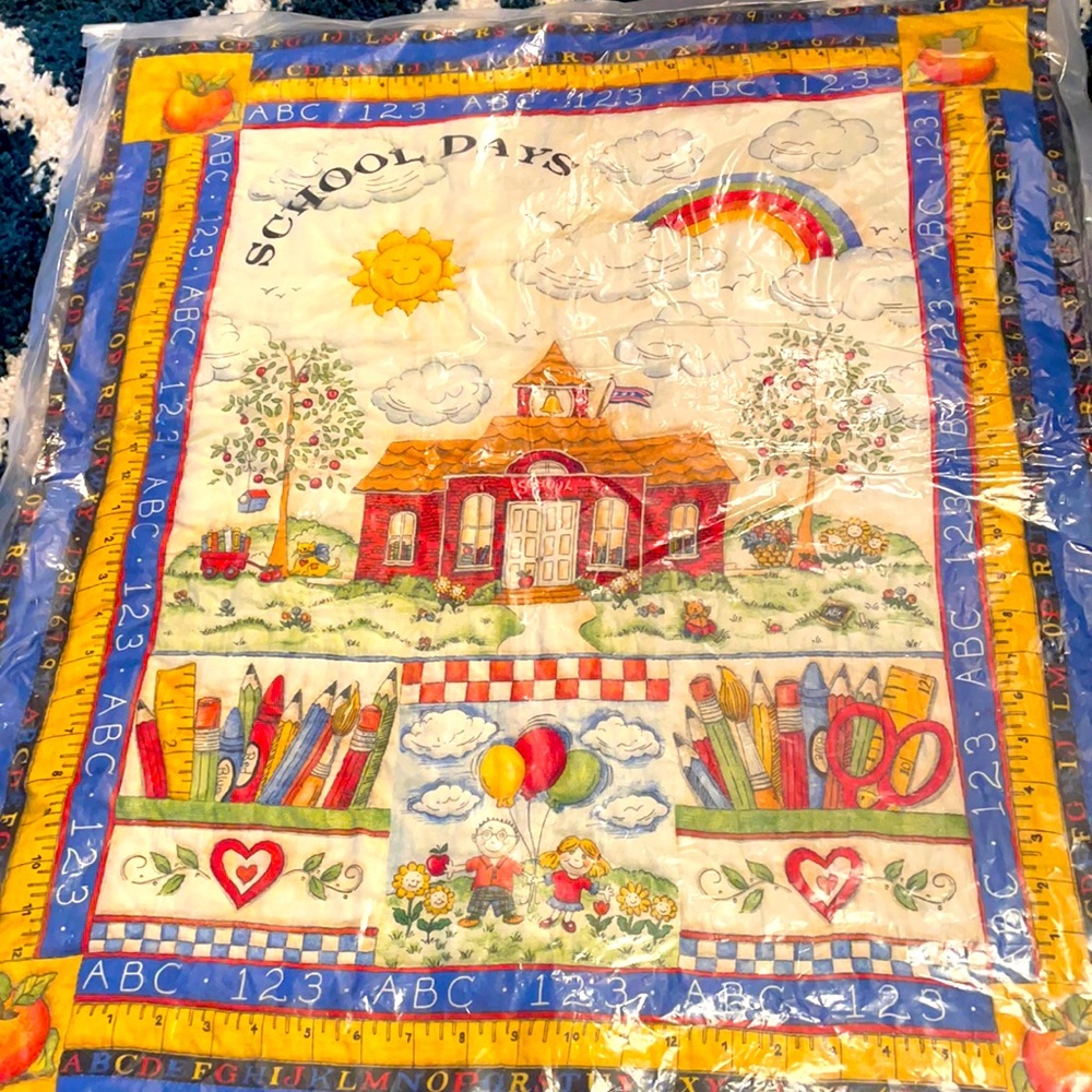 Homemade school day quilt! 30 in x 26 in